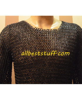40 Chest Chain Maille Round Pin Riveted Alternating Solid Ring