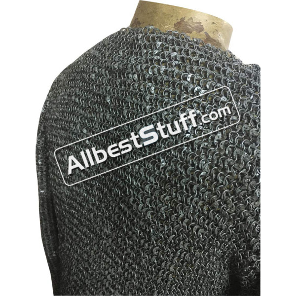 Extra Long 6 MM Round Dome Riveted Maille Shirt Chest 45