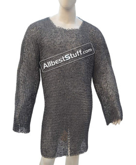 Large Round Riveted 8 mm Maille Shirt in 17 Gauge Ring Chest 44