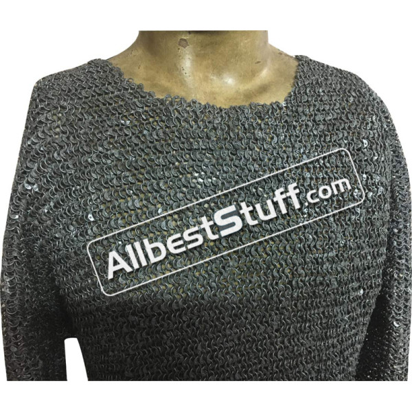 Medieval Chain Mail Shirt 6 MM Full Round Dome Riveted Chest 38