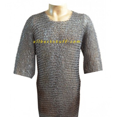 Short Length Round Riveted Heavy Chain Mail Shirt Chest 44