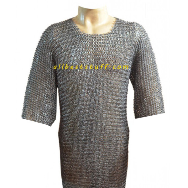 Short Length Round Riveted Heavy Chain Mail Shirt Chest 44