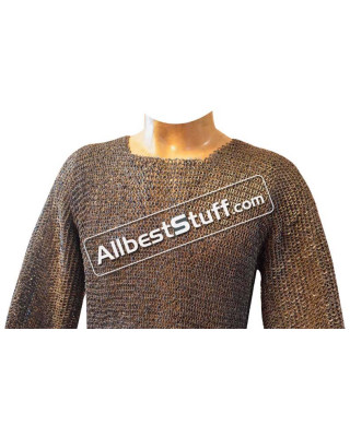 6 MM Flat Riveted Chainmail Shirt Stainless Steel Chest 58