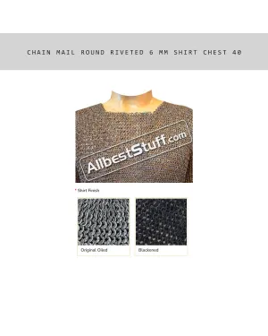 Chain Mail Round Riveted 6 MM Shirt Chest 40