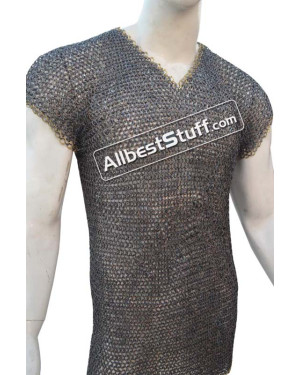 Long Length 6 MM Sleeveless Rust Proof Mail Hauberk Chest 45