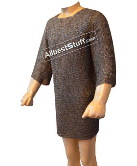 Medieval Chainmail Shirt Rust Proof Chest 35 Full Sleeve