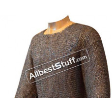 Stainless Steel Chainmail Shirt Riveted Chest 50 Full Sleeve