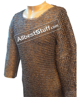 Flat Riveted Titanium Chainmail Shirt Chest 46