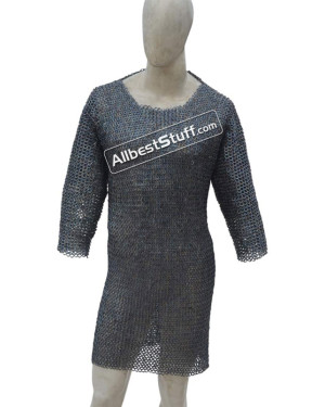 Titanium Chainmail Hauberk chest 44 Flat Riveted 9 mm