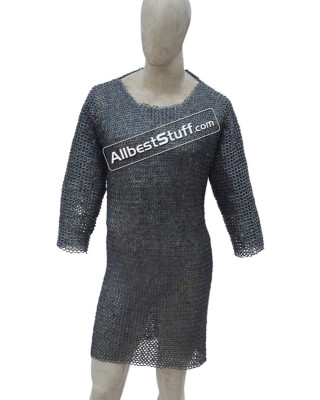 Titanium Chainmail Hauberk chest 44 Flat Riveted 9 mm