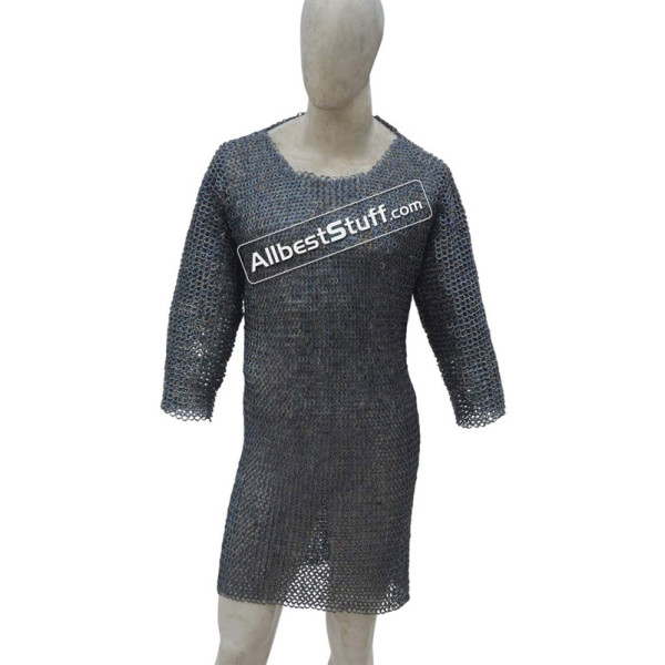 Titanium Chainmail Hauberk chest 44 Flat Riveted 9 mm
