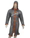 Titanium Flat Riveted Maille Shirt Front Open Close with Leather Strap image 13