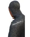 Titanium Flat Riveted Maille Shirt Front Open Close with Leather Strap image 11