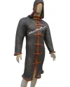 Titanium Flat Riveted Maille Shirt Front Open Close with Leather Strap image 12