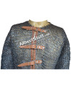 Titanium Flat Riveted Maille Shirt Front Open Close with Leather Strap image 1