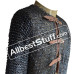 Titanium Flat Riveted Maille Shirt Front Open Close with Leather Strap