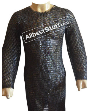 8 MM Hauberk Wedge Riveted Maille Full Sleeves