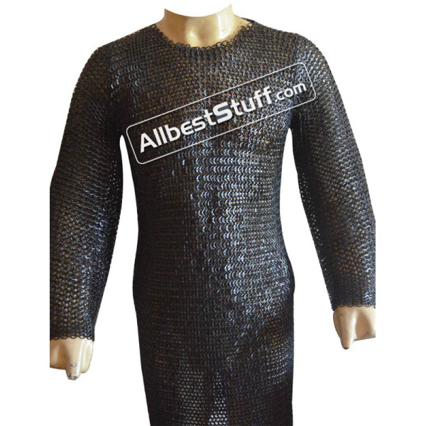 8 MM Hauberk Wedge Riveted Maille Full Sleeves