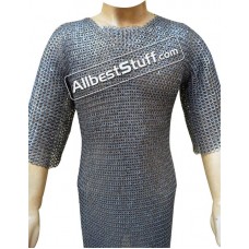 Wedge Riveted Alternating Solid Chainmail Shirt Chest 38