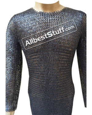 Flat Wedge Riveted Chain Maille Alternating Solid Chest 50