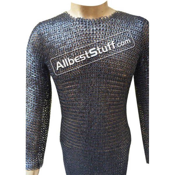 Flat Wedge Riveted Chain Maille Alternating Solid Chest 50