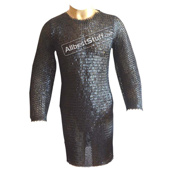 Extra Large Flat Wedge Riveted Solid Ring Chainmail Chest 55 inch