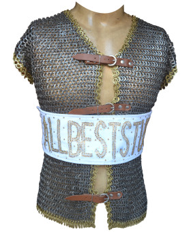 Stainless Steel Chainmail Flat Riveted Front Open Sleeveless Shirt