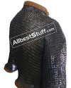 Medieval Flat Riveted Chain Mail Short Length Front Open image 2