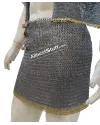 6 mm Flat Riveted with Solid Ring Chainmail Half Body Shirt & Skirt Combo image 6