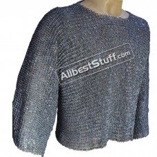 Chain Mail Half Shirt 6 mm Flat Riveted Solid Front Closed