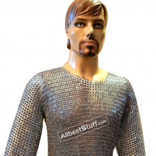 Short Length 8 MM Flat Riveted Chain Mail Shirt Chest 40 inches