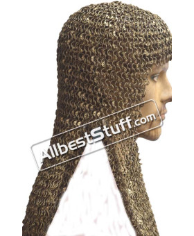 16 Gauge Round Riveted Solid Brass Maille Coif