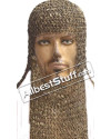 16 Gauge Round Riveted Solid Brass Maille Coif image 2