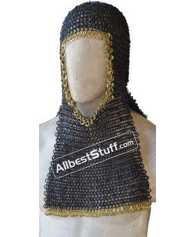 16 Gauge 8 mm Round Riveted Flat Solid Maille Coif