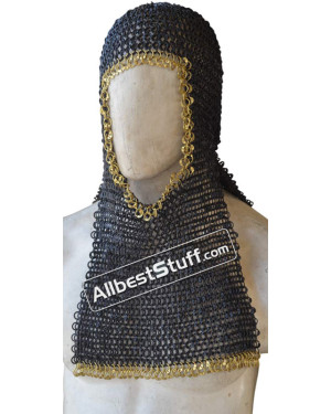16 Gauge 8 mm Round Riveted Flat Solid Maille Coif