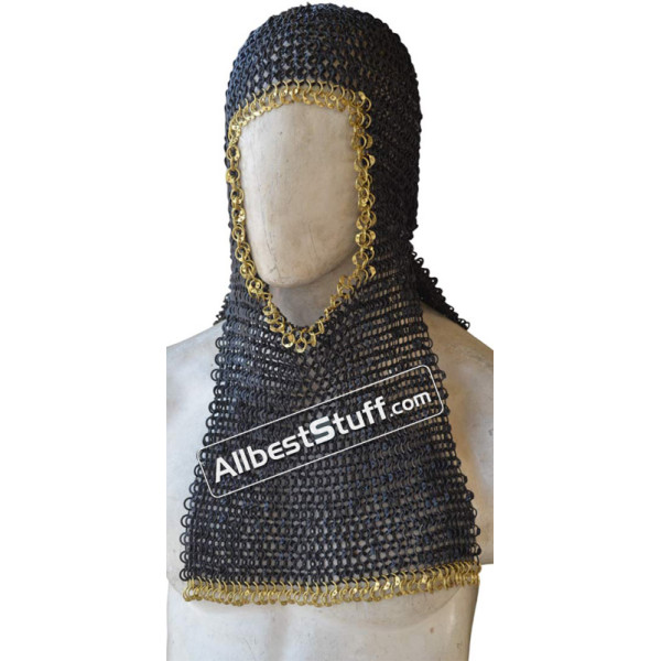 16 Gauge 8 mm Round Riveted Flat Solid Maille Coif