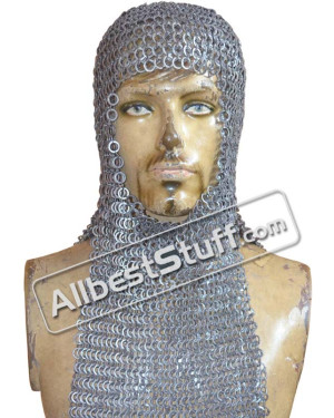 8 mm Flat Riveted Solid Maille Hood