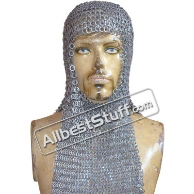 8 mm Flat Riveted Solid Maille Hood