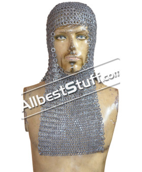 Flat Riveted Solid Rectangle Base Maille Hood