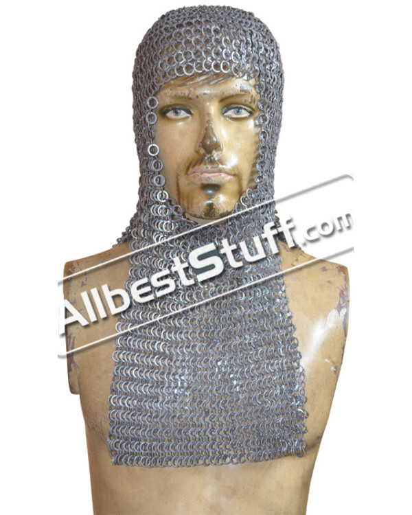 Flat Riveted Solid Rectangle Base Maille Hood