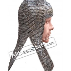 Full Flat Dome Riveted 8 mm Rectangle Maille Coif