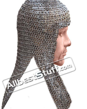 Full Flat Dome Riveted 8 mm Rectangle Maille Coif