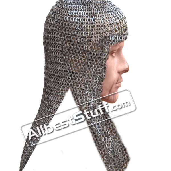 9 MM Full Flat Riveted Rectangle Shape Maille Hood