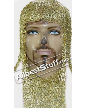 Solid Brass Maille Hood Flat Riveted 17 Gauge