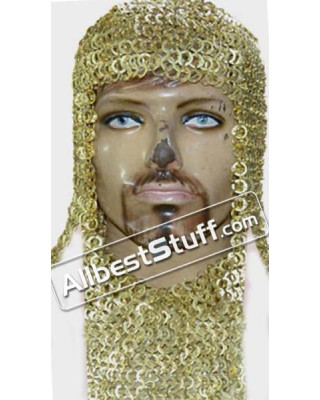 Solid Brass Maille Hood Flat Riveted 17 Gauge