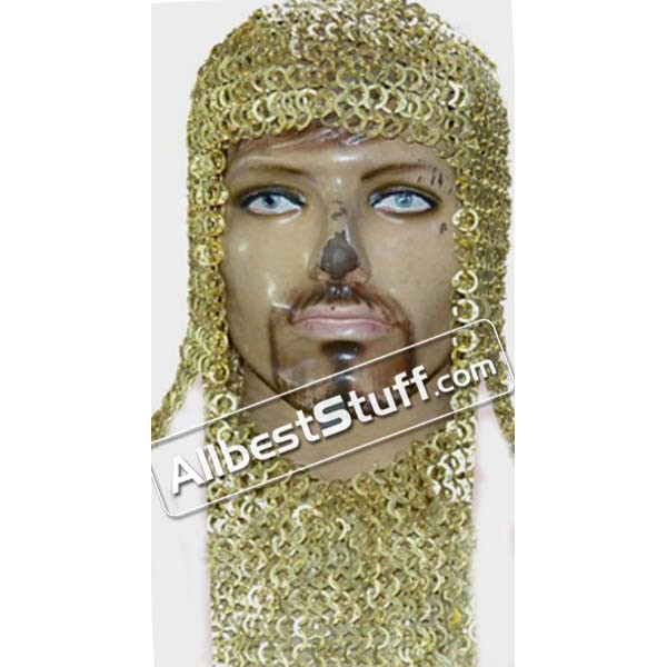 Solid Brass Maille Hood Flat Riveted 17 Gauge