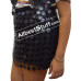 Black Chic Halter Top Backless Glitter Sequins Coin Party Skirt