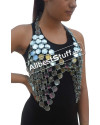 Chic Halter Top Backless Glitter Sequins Coin Party Tops image 1
