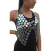 Chic Halter Top Backless Glitter Sequins Coin Party Tops