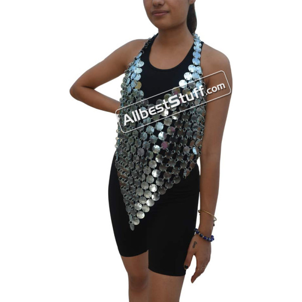 Squamous Sequins Nightclub Party Dress Coin Tops Glitter Party Top